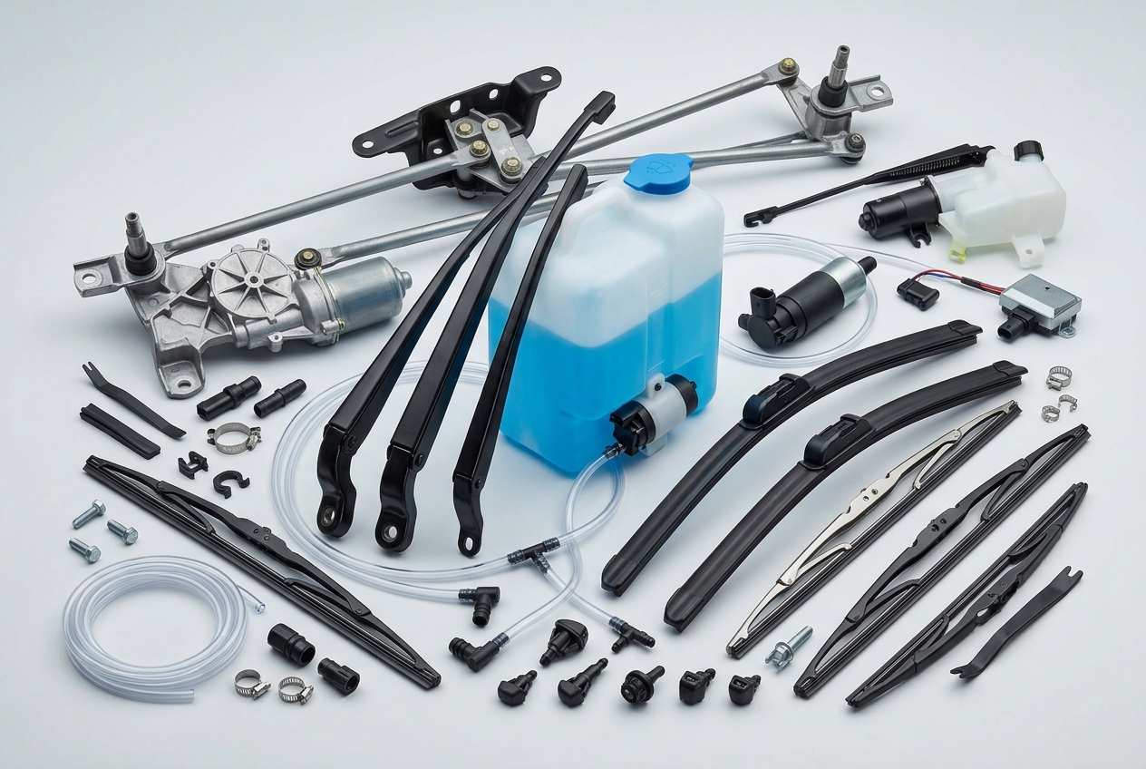 Стеклоочистители автомобиля: щётки, моторчики, трапеции, омыватели